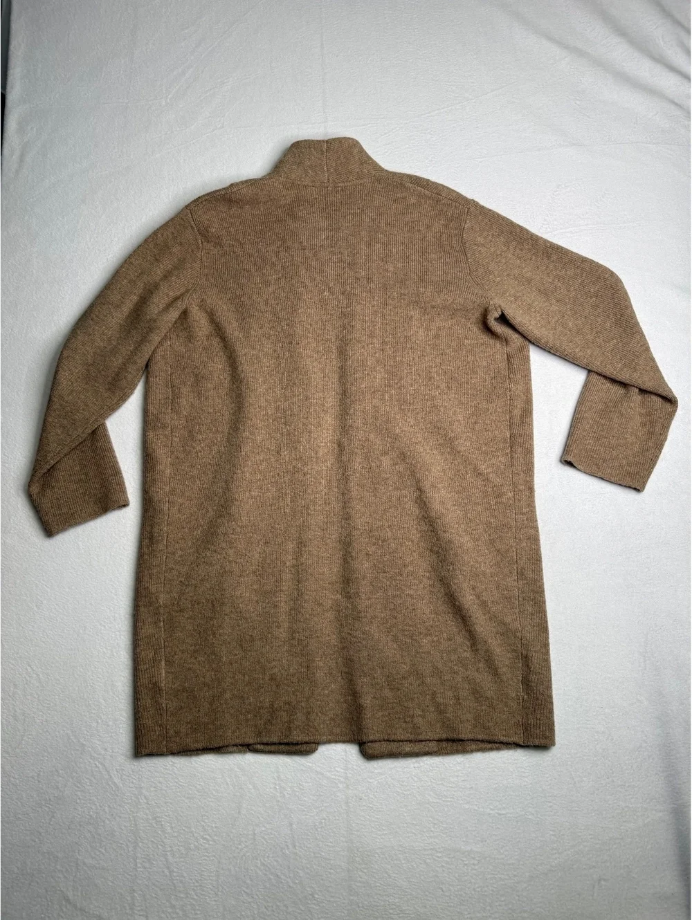 J.Crew Women’s XS Long Open Cardigan Brown Merino Wool Alpaca Blend Pockets